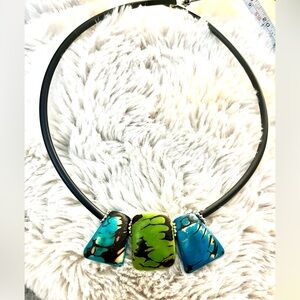 Elegant Lime and Turquoise Necklace